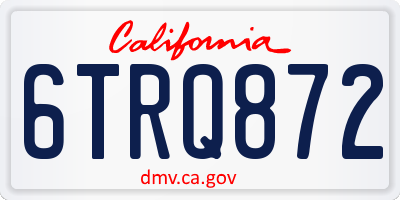 CA license plate 6TRQ872