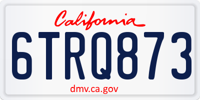 CA license plate 6TRQ873