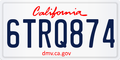 CA license plate 6TRQ874