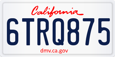 CA license plate 6TRQ875