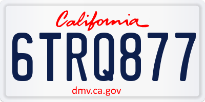 CA license plate 6TRQ877