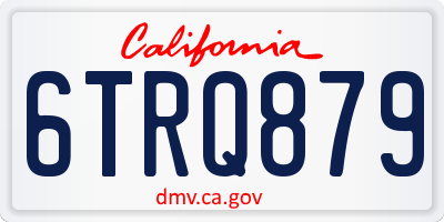 CA license plate 6TRQ879