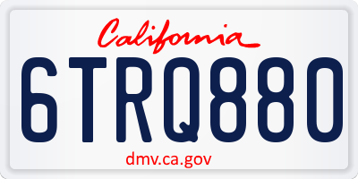 CA license plate 6TRQ880