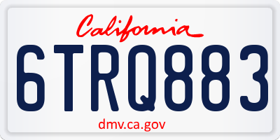 CA license plate 6TRQ883