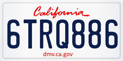 CA license plate 6TRQ886