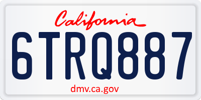 CA license plate 6TRQ887