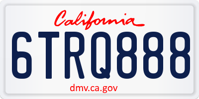 CA license plate 6TRQ888
