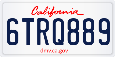 CA license plate 6TRQ889