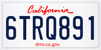 CA license plate 6TRQ891