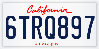 CA license plate 6TRQ897