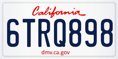 CA license plate 6TRQ898