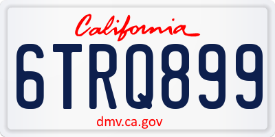 CA license plate 6TRQ899