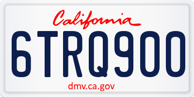 CA license plate 6TRQ900