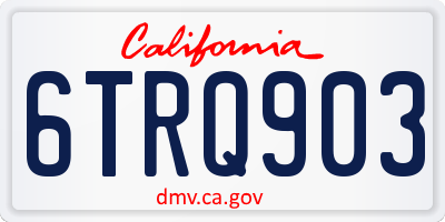 CA license plate 6TRQ903