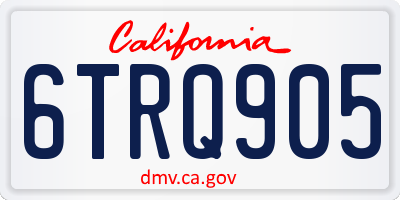 CA license plate 6TRQ905