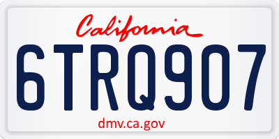 CA license plate 6TRQ907