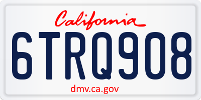 CA license plate 6TRQ908