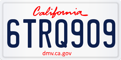 CA license plate 6TRQ909