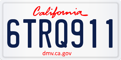 CA license plate 6TRQ911