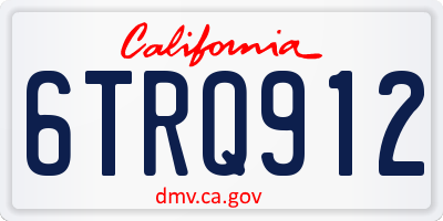 CA license plate 6TRQ912