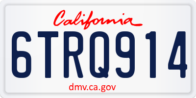 CA license plate 6TRQ914