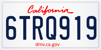 CA license plate 6TRQ919