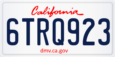 CA license plate 6TRQ923