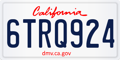 CA license plate 6TRQ924