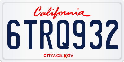 CA license plate 6TRQ932