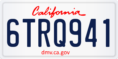 CA license plate 6TRQ941