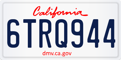 CA license plate 6TRQ944