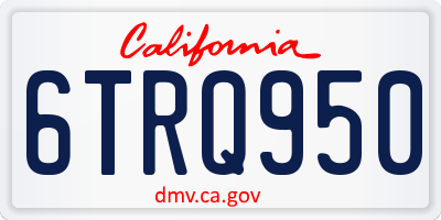 CA license plate 6TRQ950