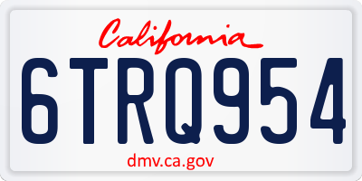 CA license plate 6TRQ954