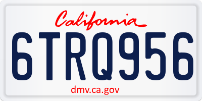 CA license plate 6TRQ956