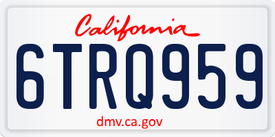 CA license plate 6TRQ959
