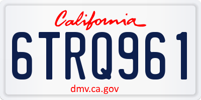 CA license plate 6TRQ961