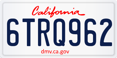 CA license plate 6TRQ962