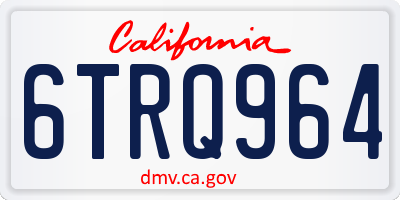 CA license plate 6TRQ964