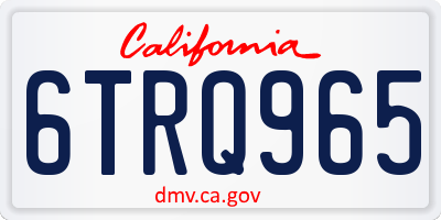 CA license plate 6TRQ965