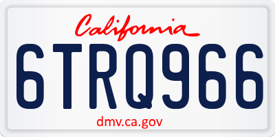 CA license plate 6TRQ966
