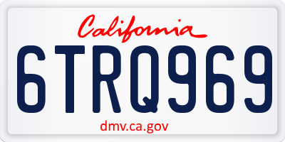 CA license plate 6TRQ969