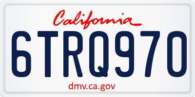 CA license plate 6TRQ970