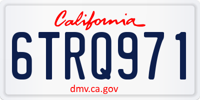 CA license plate 6TRQ971