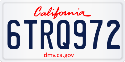 CA license plate 6TRQ972
