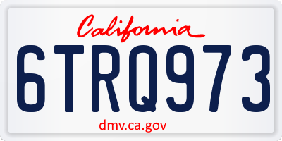 CA license plate 6TRQ973