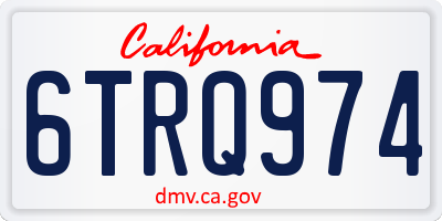 CA license plate 6TRQ974