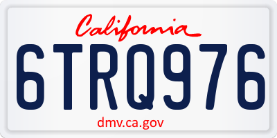 CA license plate 6TRQ976