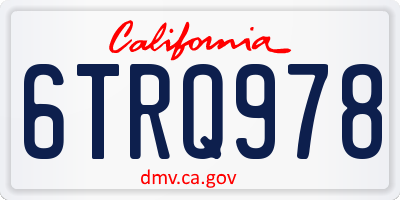 CA license plate 6TRQ978