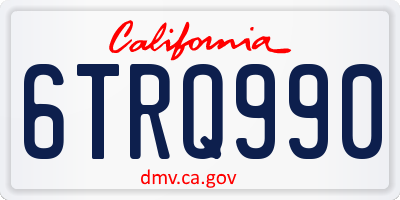 CA license plate 6TRQ990