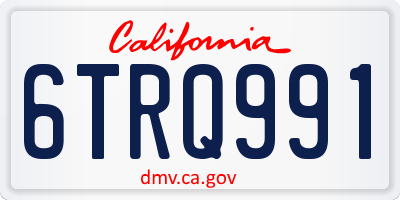 CA license plate 6TRQ991